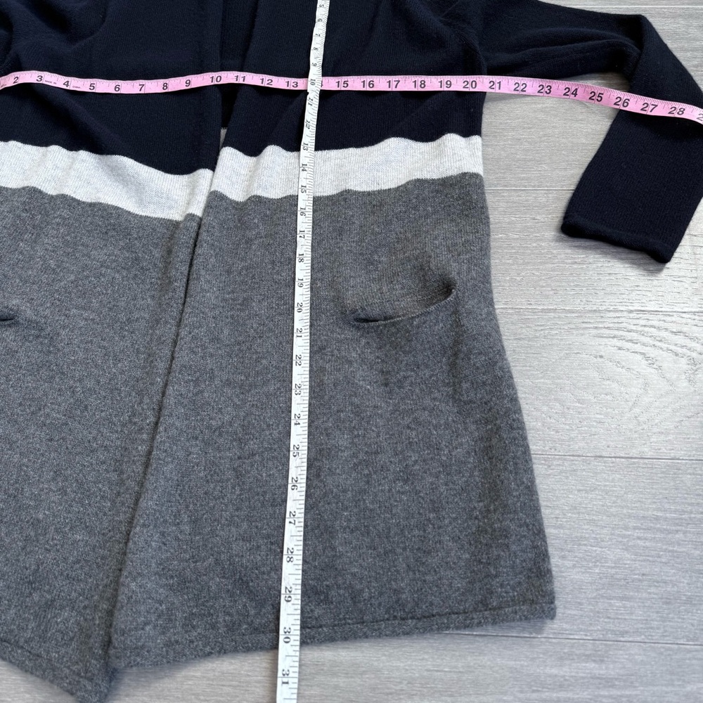 LE TRICOT PERUGIA 100% Cashmere Color Block Open Front Cardigan S Quiet Luxury - Picture 14 of 14